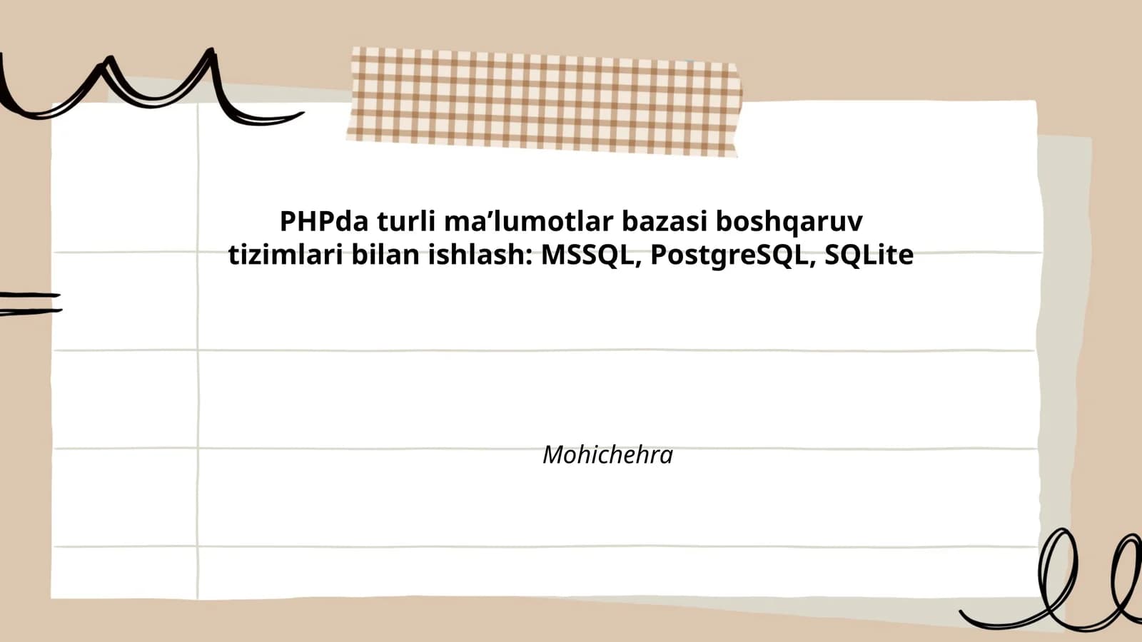PHPda MSSQL ulash va sozlash