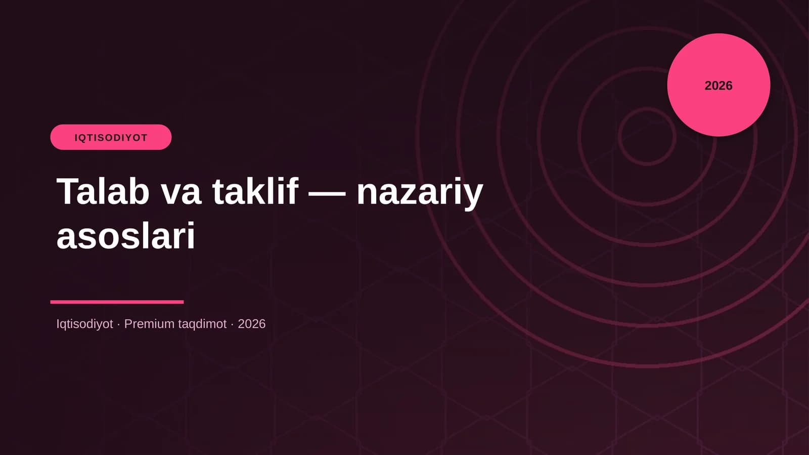 Talab va taklif — nazariy asoslari