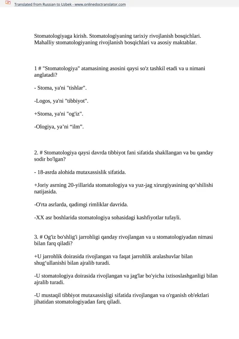 Stomatologiyaga kirish