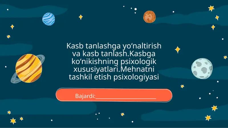 Kasb tanlash va psixologiya