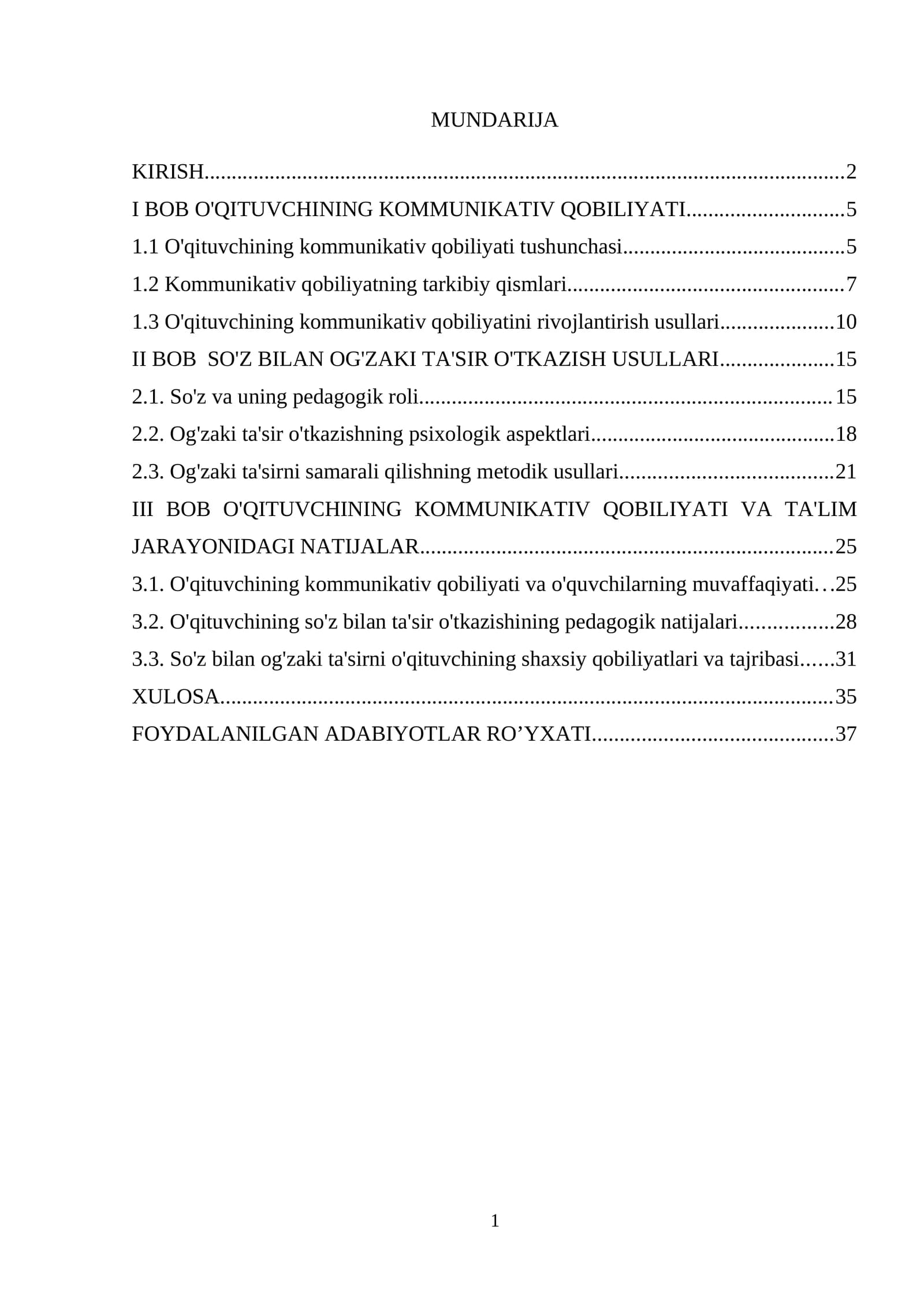 BOB O'QITUVCHINING KOMMUNIKATIV QOBILIYATI VA TA'LIM JARAYONIDAGI NATIJALAR