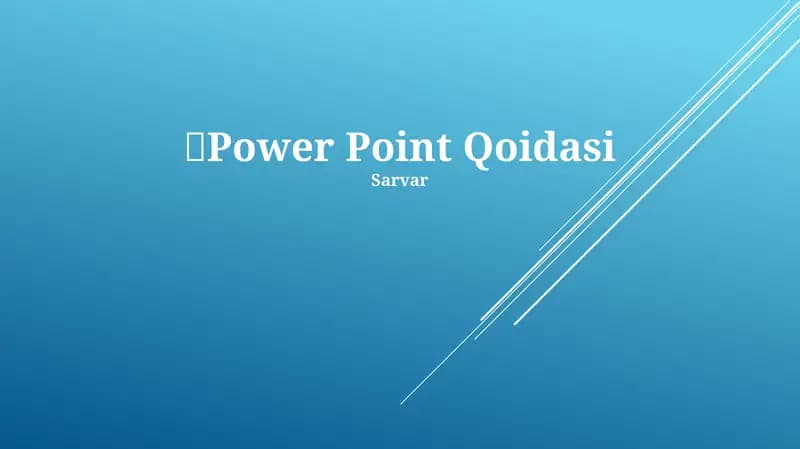 Power Point Qoidasi