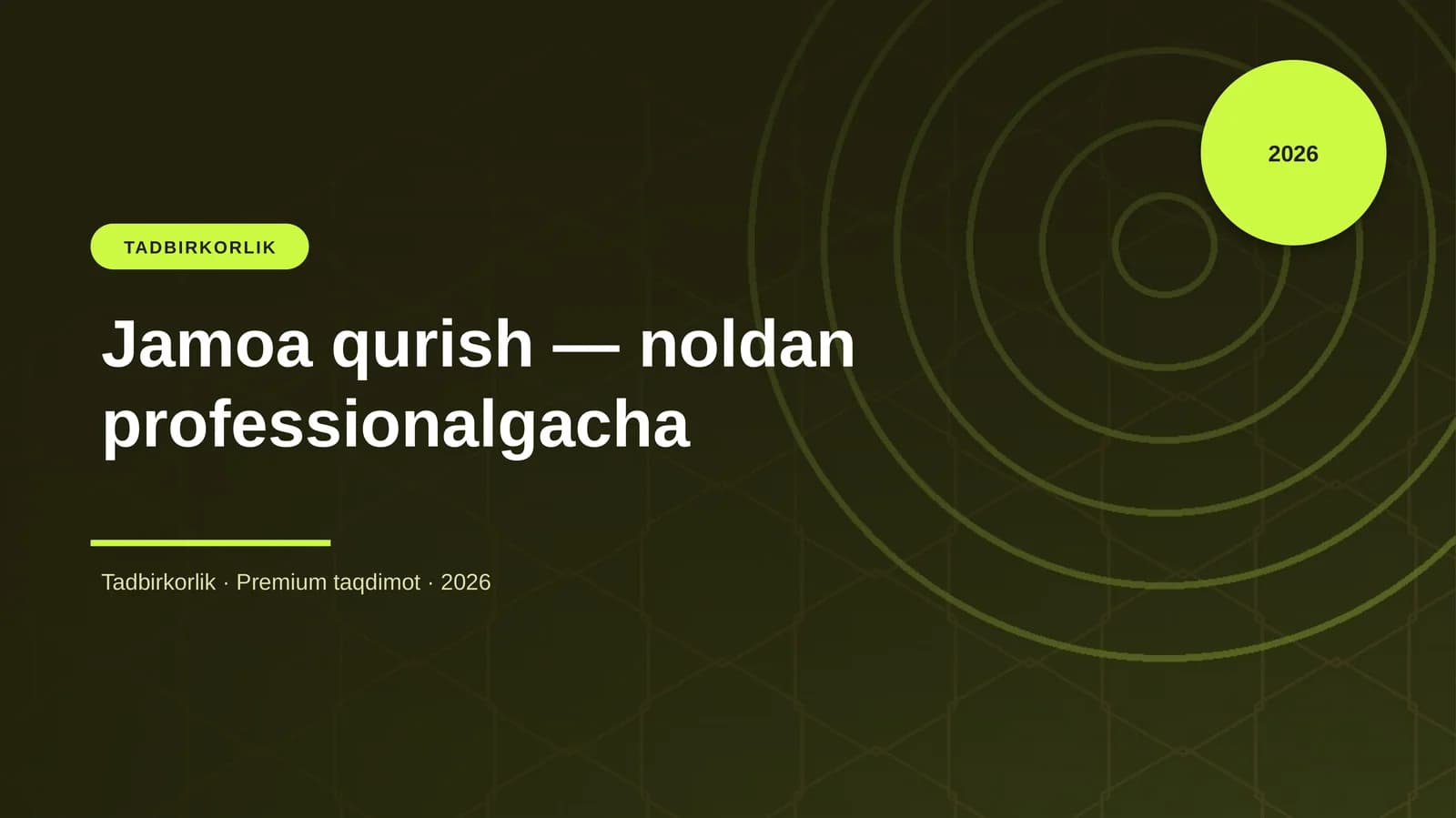 Jamoa qurish — noldan professionalgacha