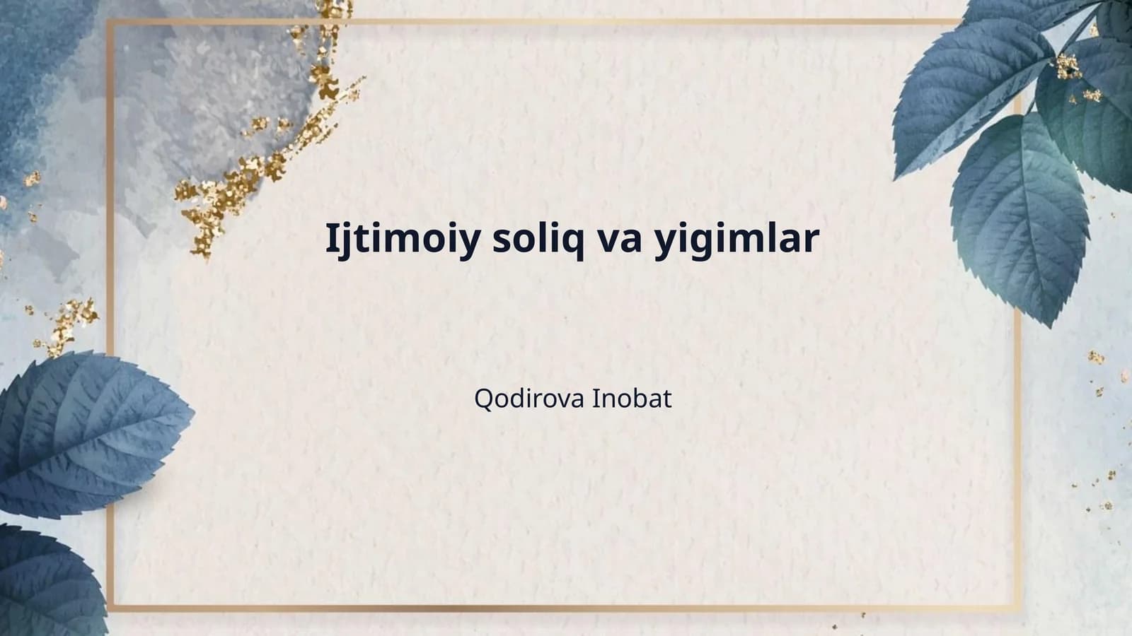 Ijtimoiy soliq va yigimlar