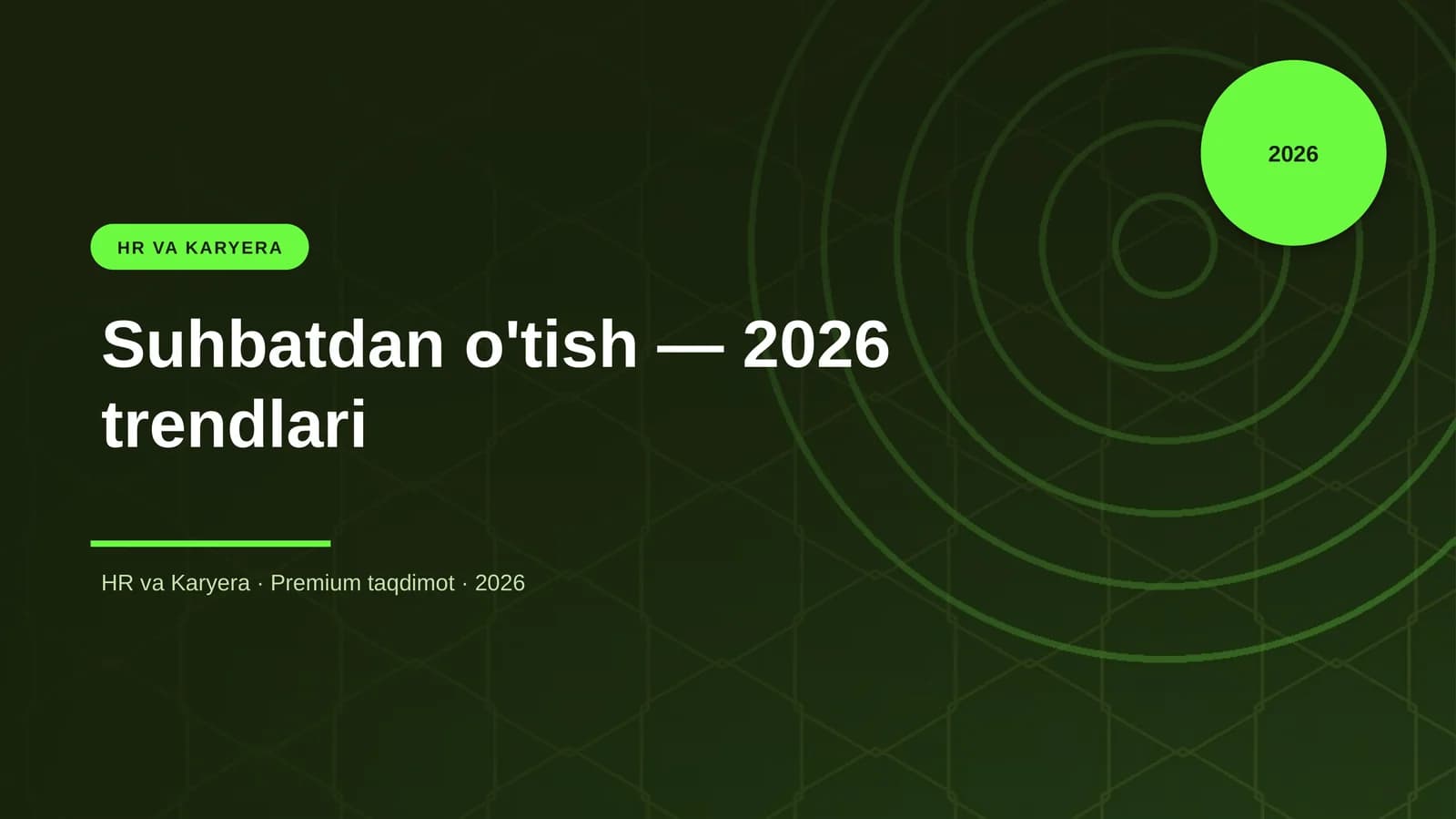 Suhbatdan o'tish — 2026 trendlari