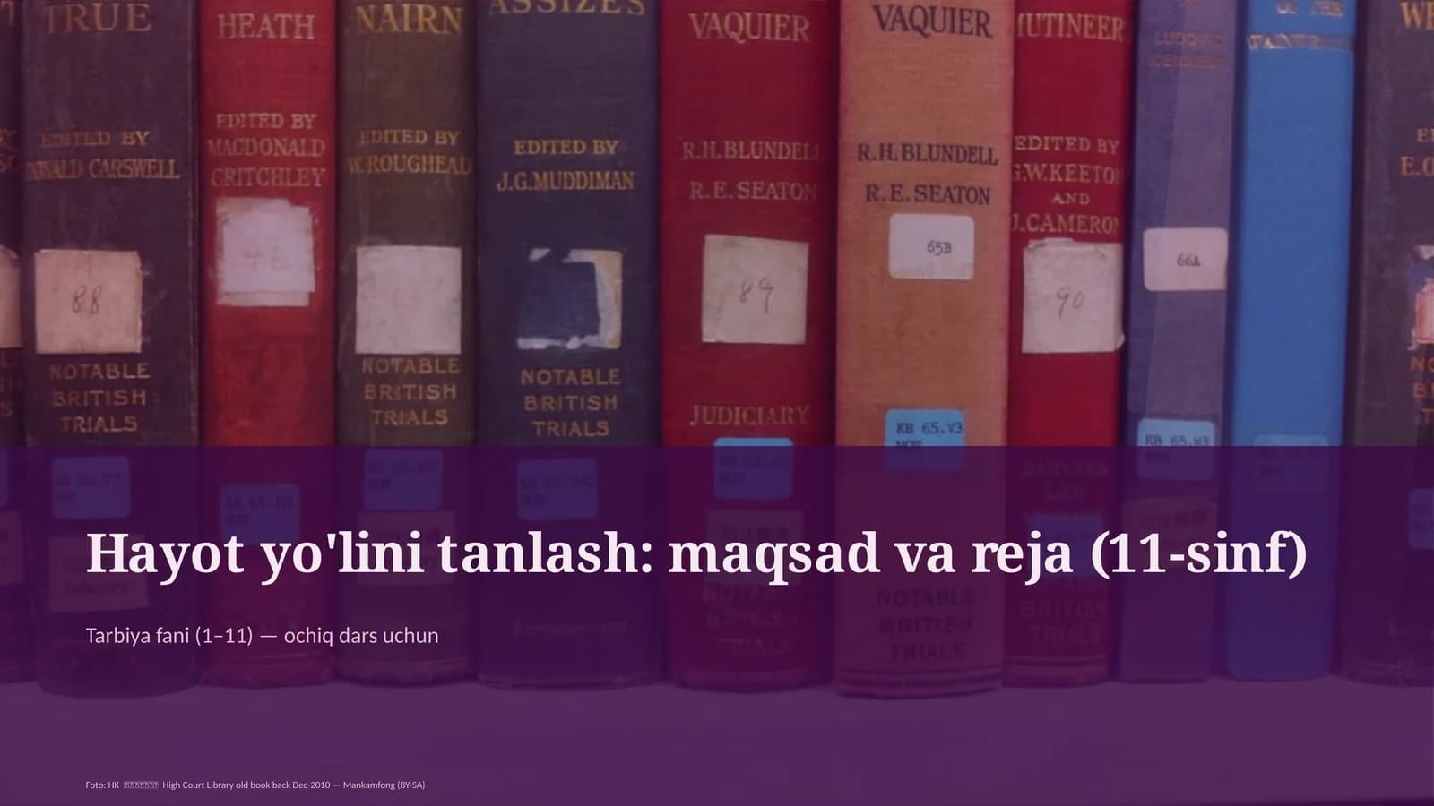 Hayot yo'lini tanlash: maqsad va reja (11-sinf)