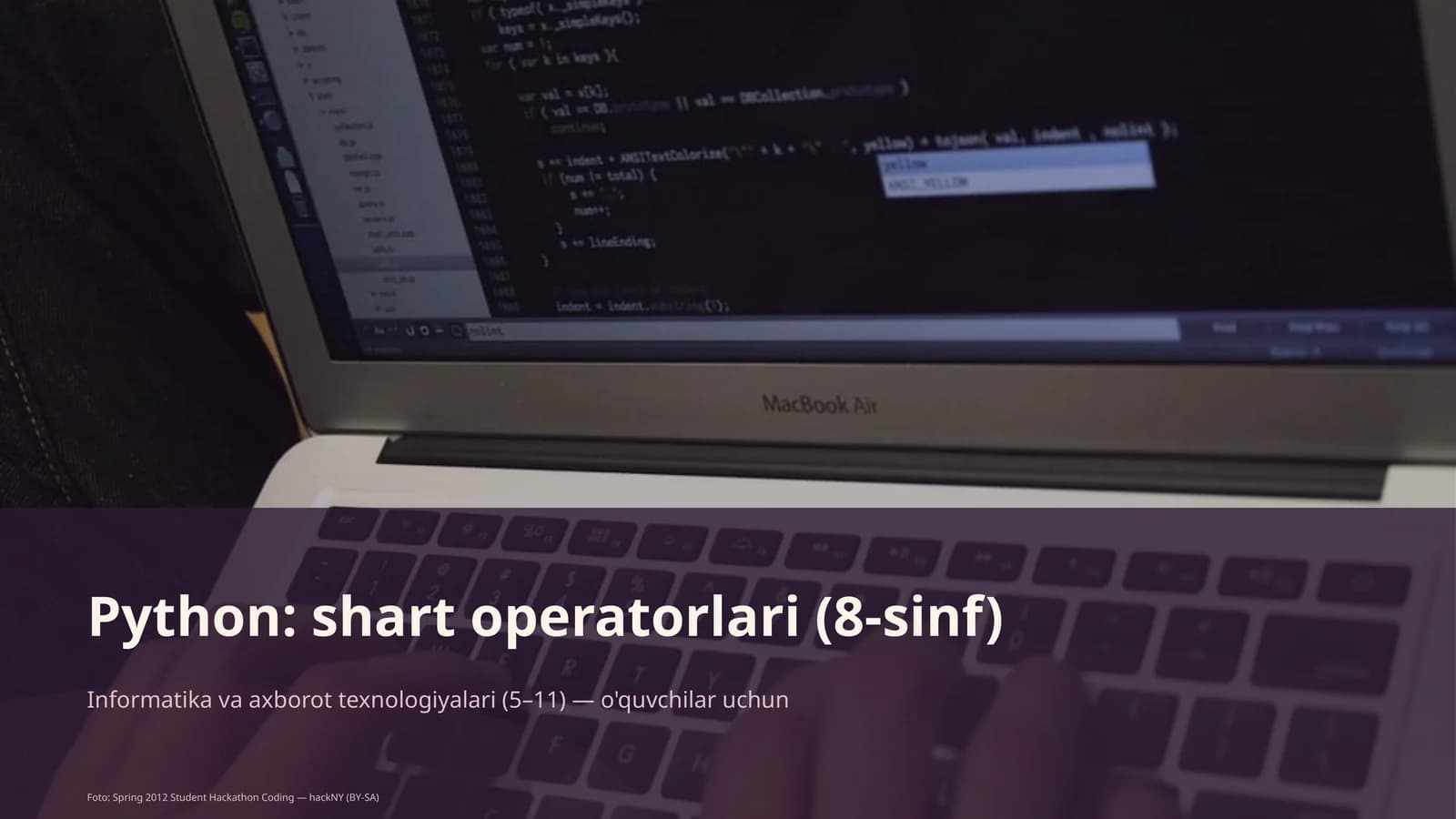 Python: shart operatorlari (8-sinf)
