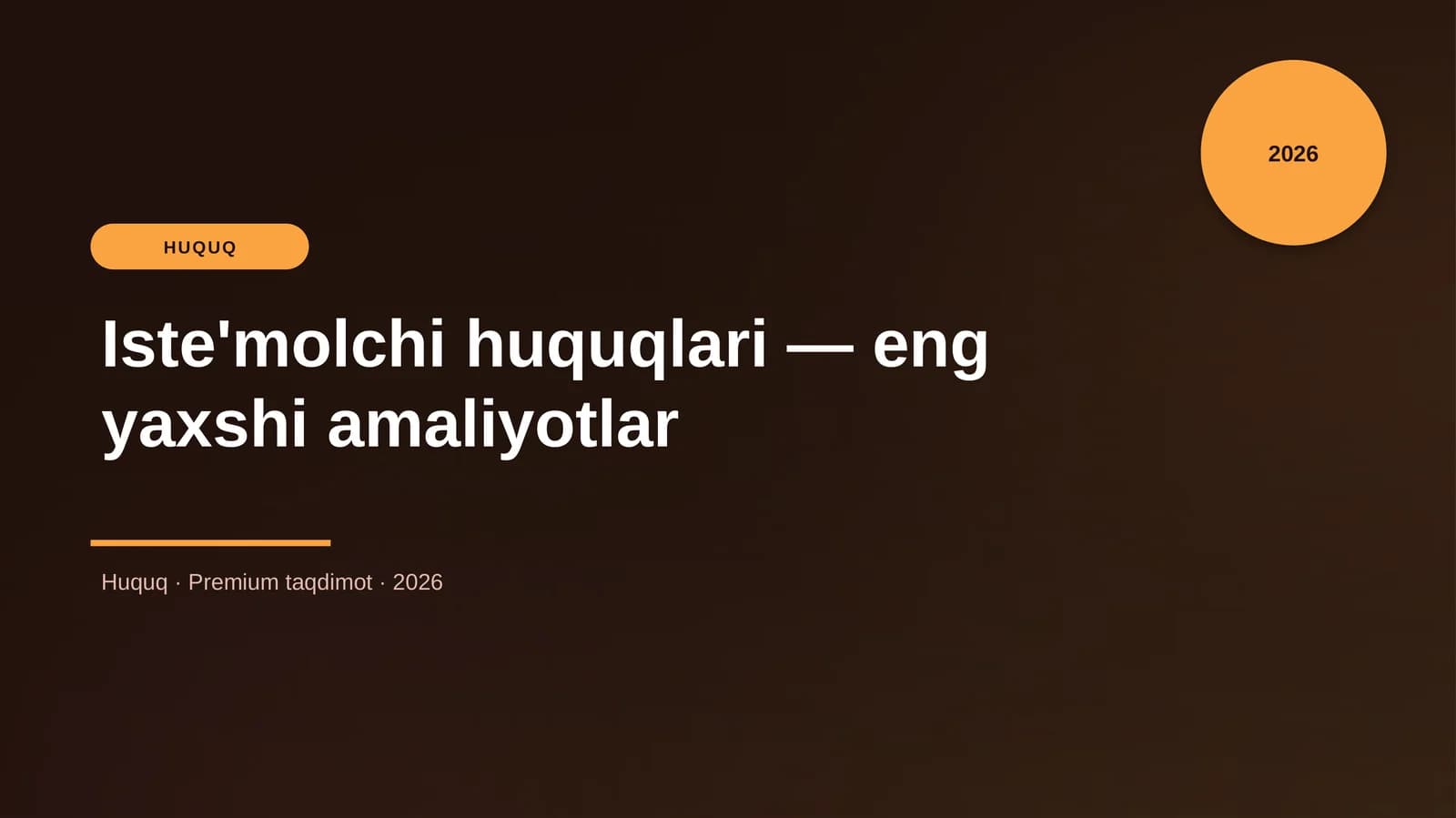 Iste'molchi huquqlari — eng yaxshi amaliyotlar