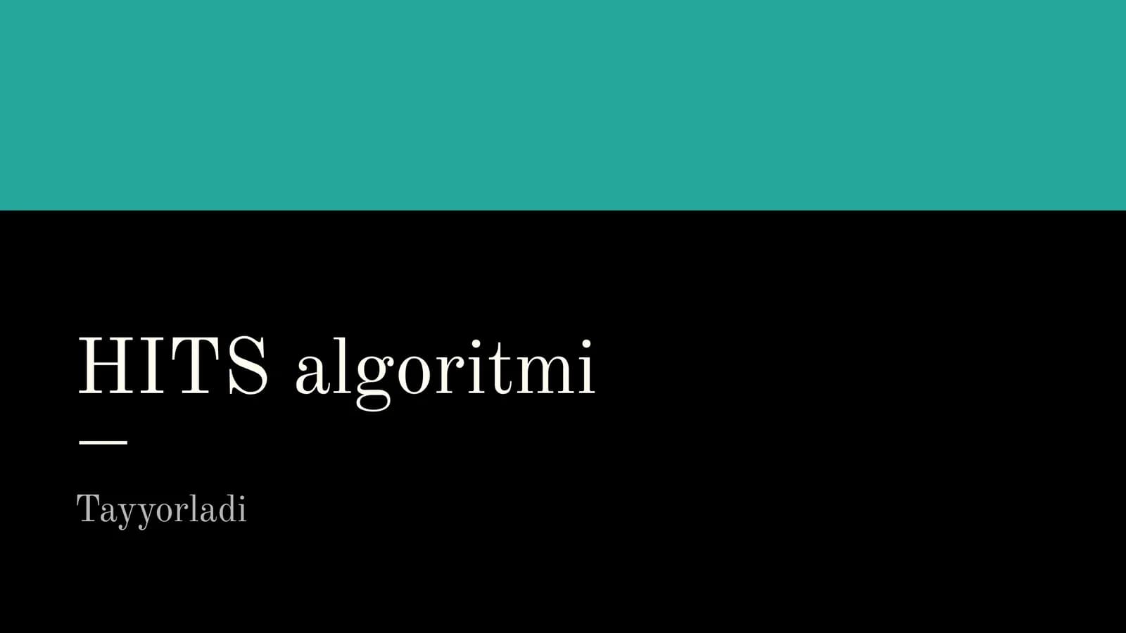 HITS Algoritmi