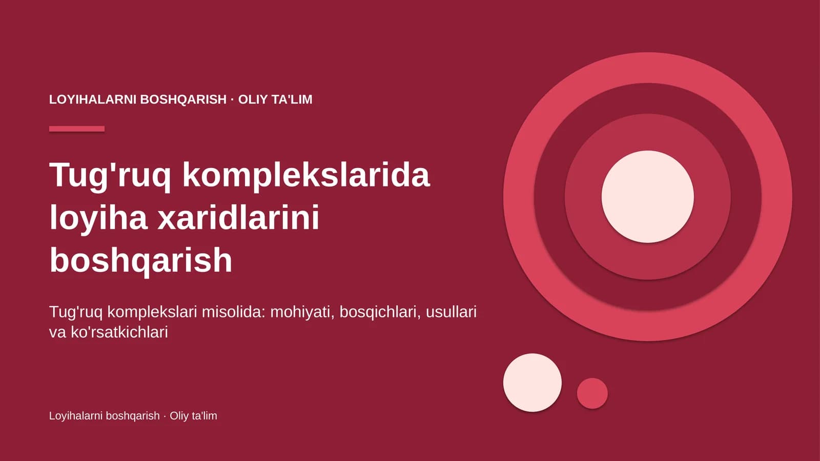 tug'ruq komplekslarida loyiha xaridlarini boshqarish 6112