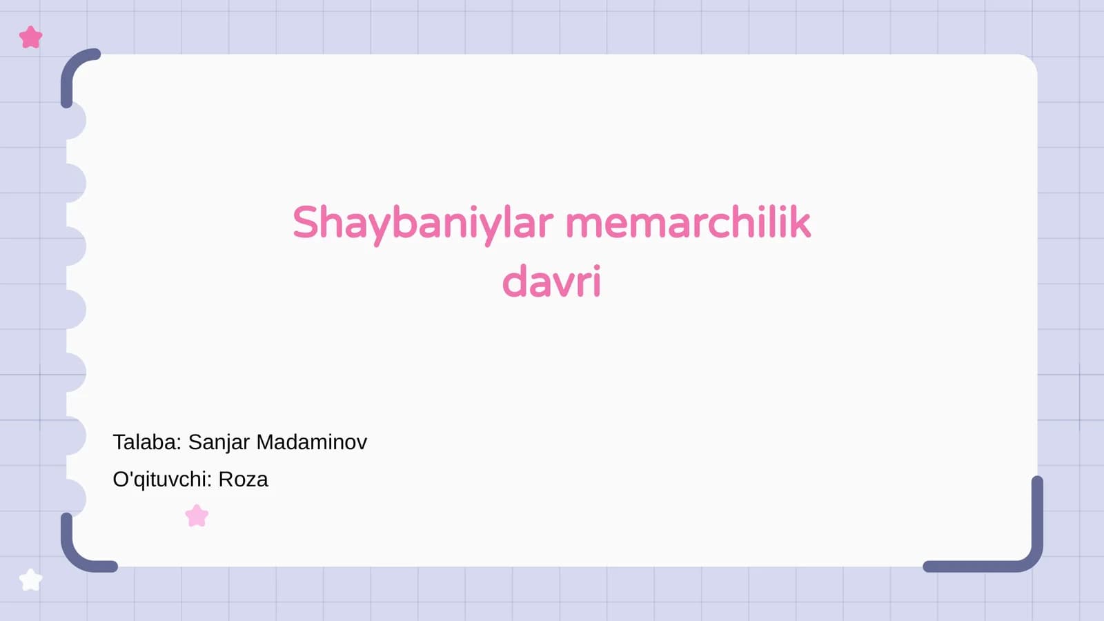 Shaybaniylar memarchilik davri