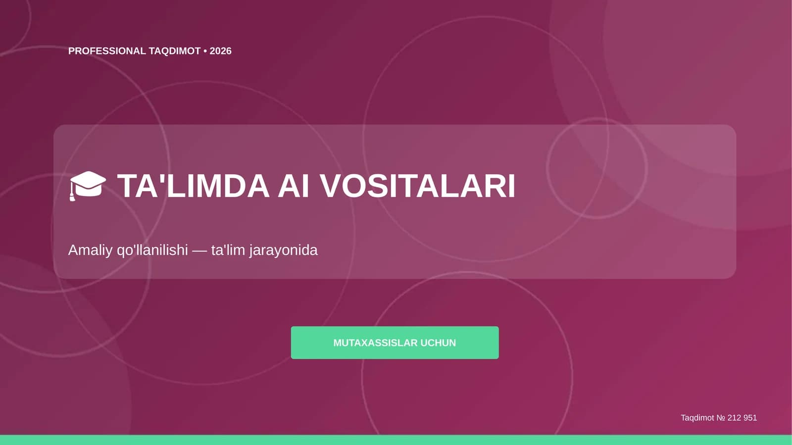 TA'LIMDA AI VOSITALARI