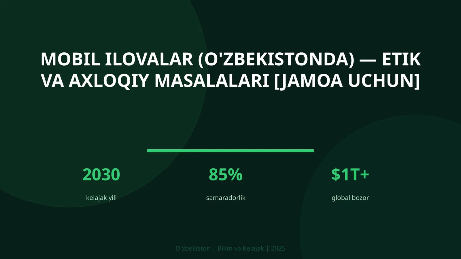 MOBIL ILOVALAR (O'ZBEKISTONDA) — ETIK VA AXLOQIY MASALALARI [JAMOA UCHUN]