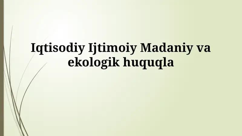 Iqtisodiy, Ijtimoiy, Madaniy va Atrof-muhit Huquqlari