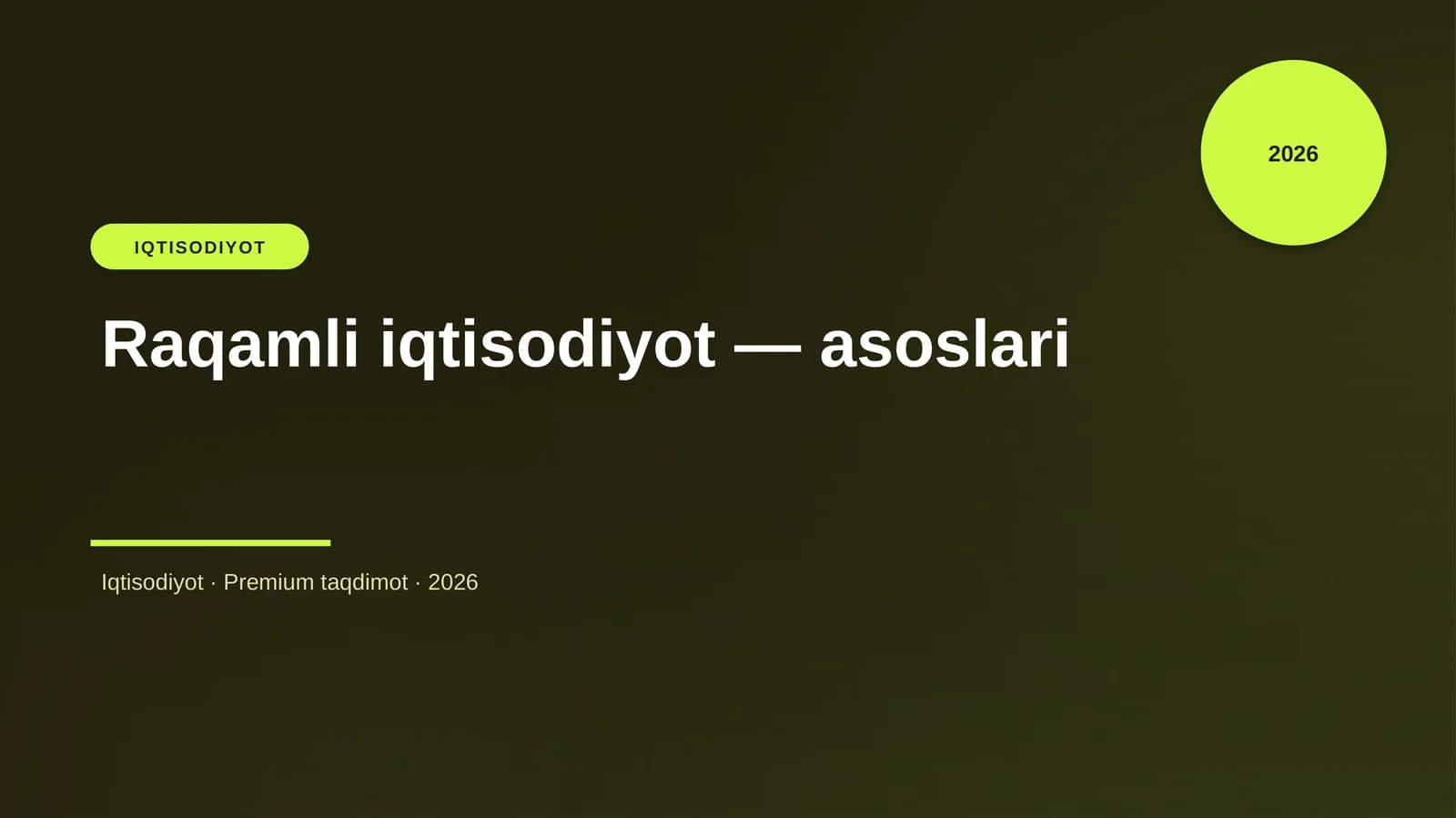 Raqamli iqtisodiyot — asoslari