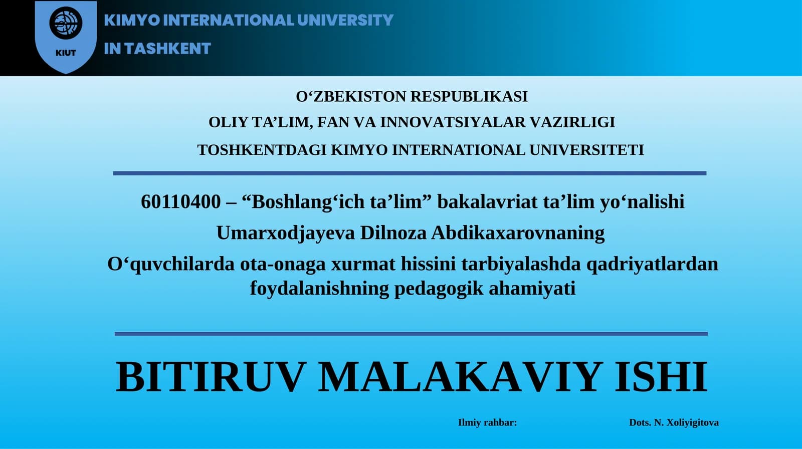 O‘quvchilardaota-onagaхurmathissinitarbiyalashdaqadriyatlardanfoydalanishningрedagogikahamiyati