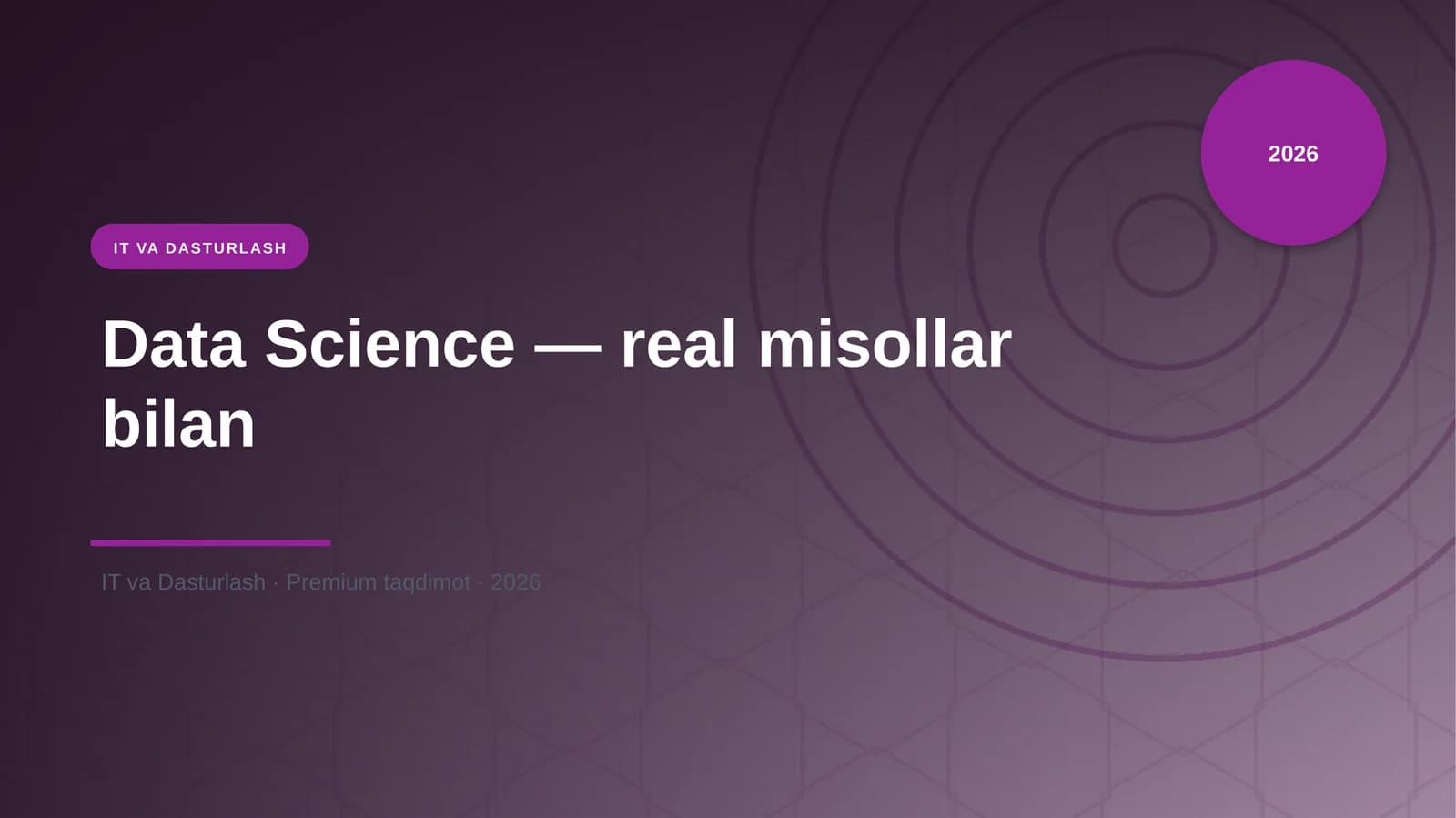 Data Science — real misollar bilan