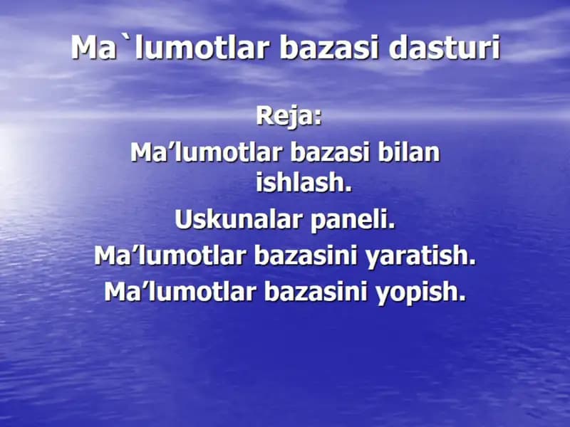 Ma`lumotlar bazasi dasturi