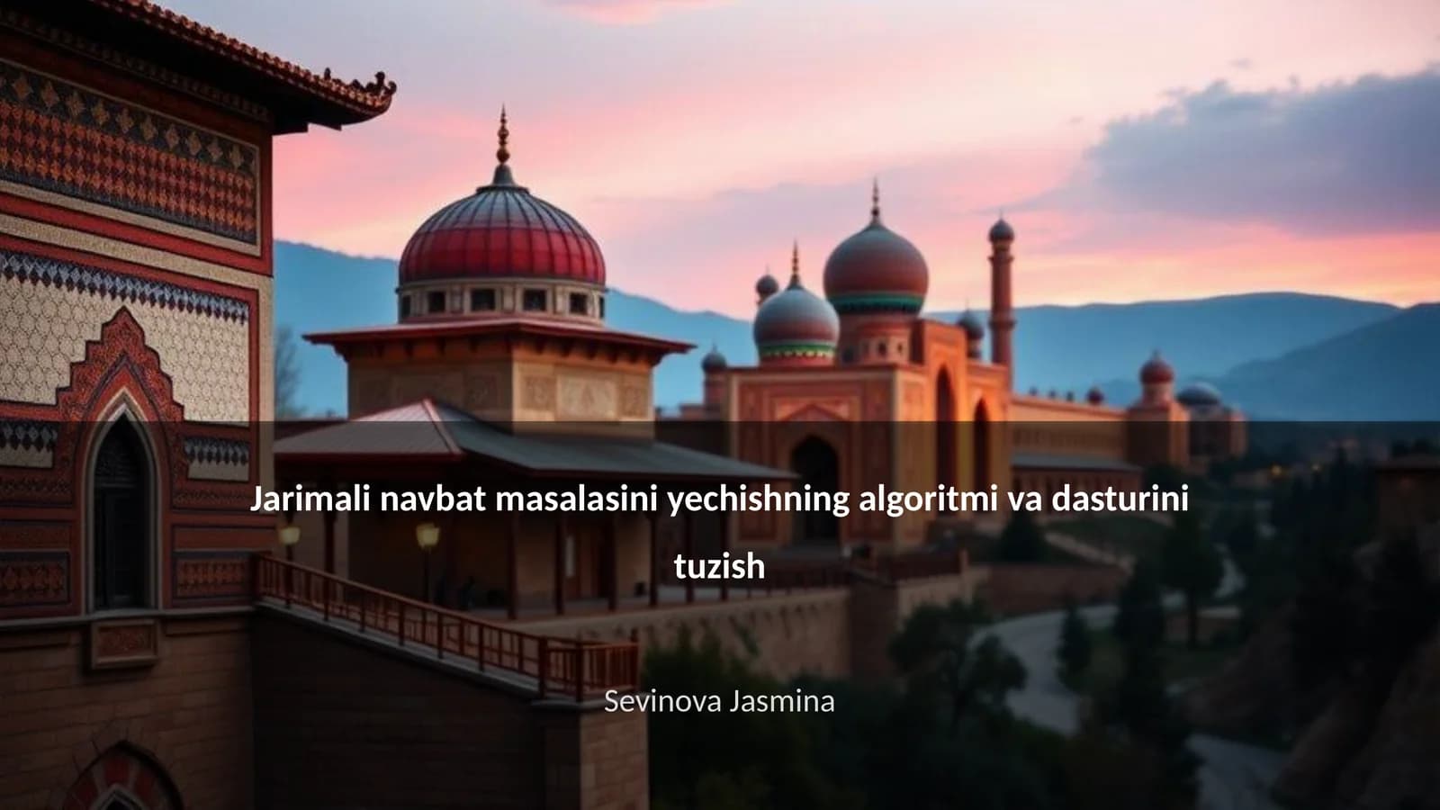 Jarimali navbat masalasini yechishning algoritmi va dasturini tuzish