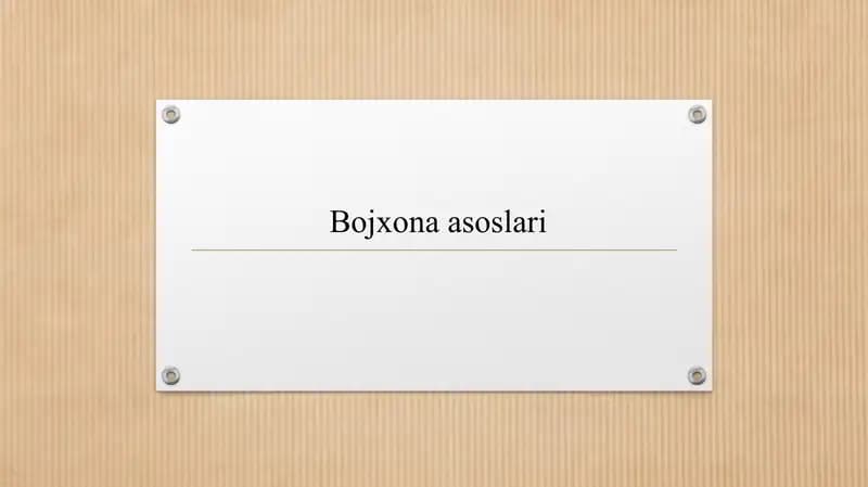 Bojxona asoslari
