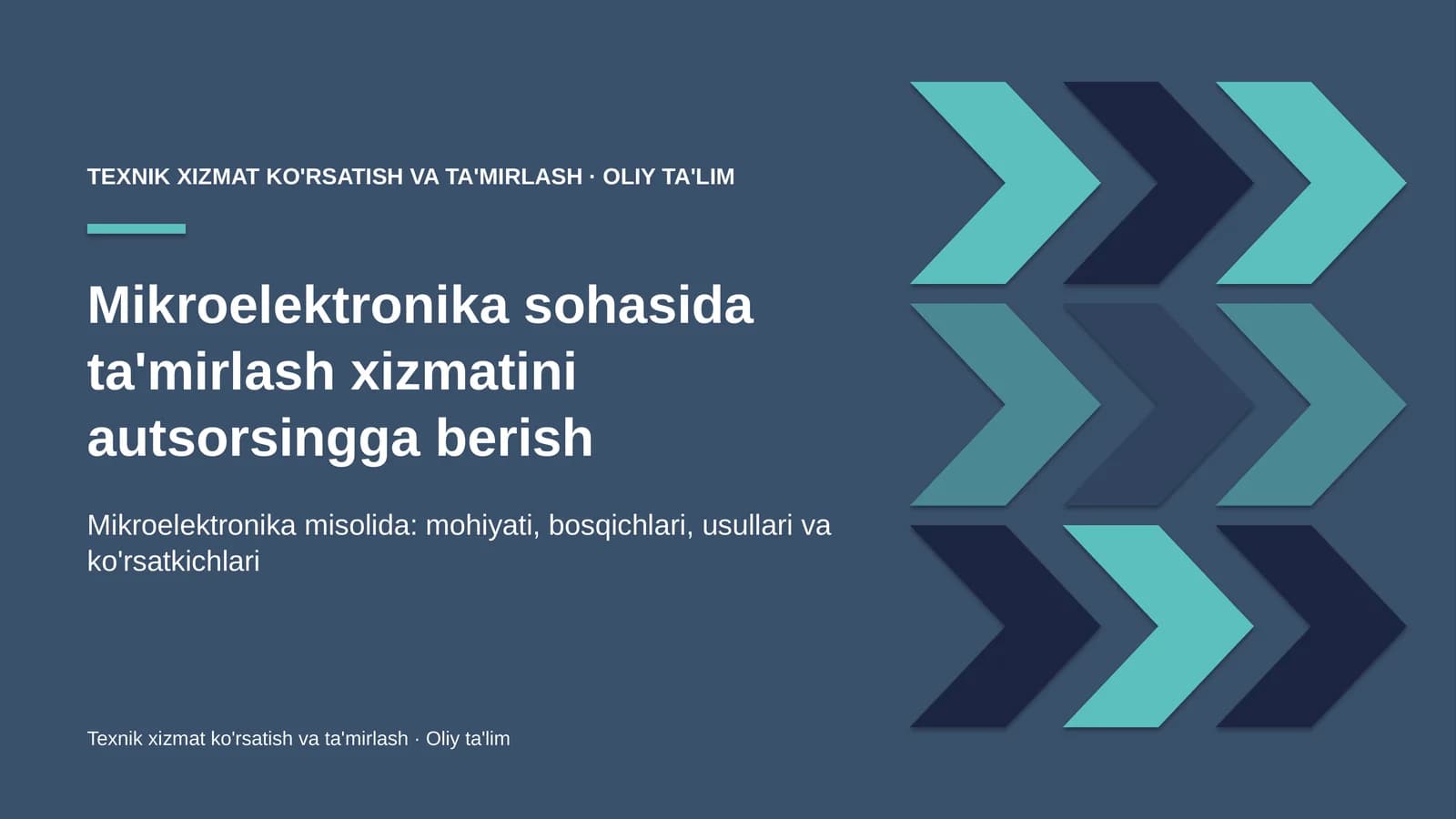 mikroelektronika sohasida ta'mirlash xizmatini autsorsingga berish 1299