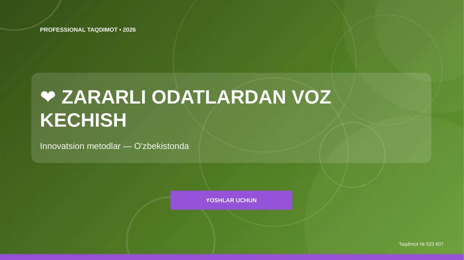 Zararli odatlardan voz kechish: innovatsion metodlar