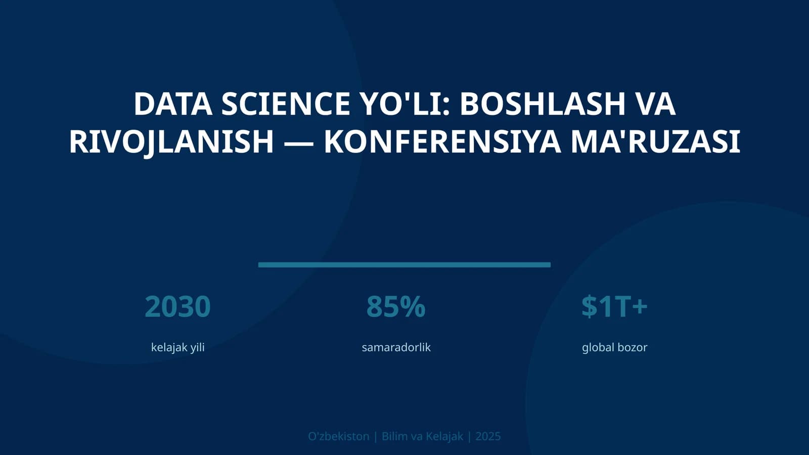 Data Science yo'li: boshlash va rivojlanish — konferensiya ma'ruzasi