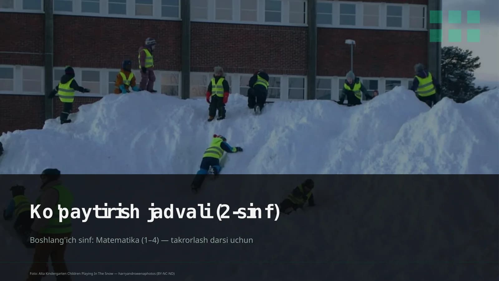 Ko'paytirish jadvali (2-sinf)