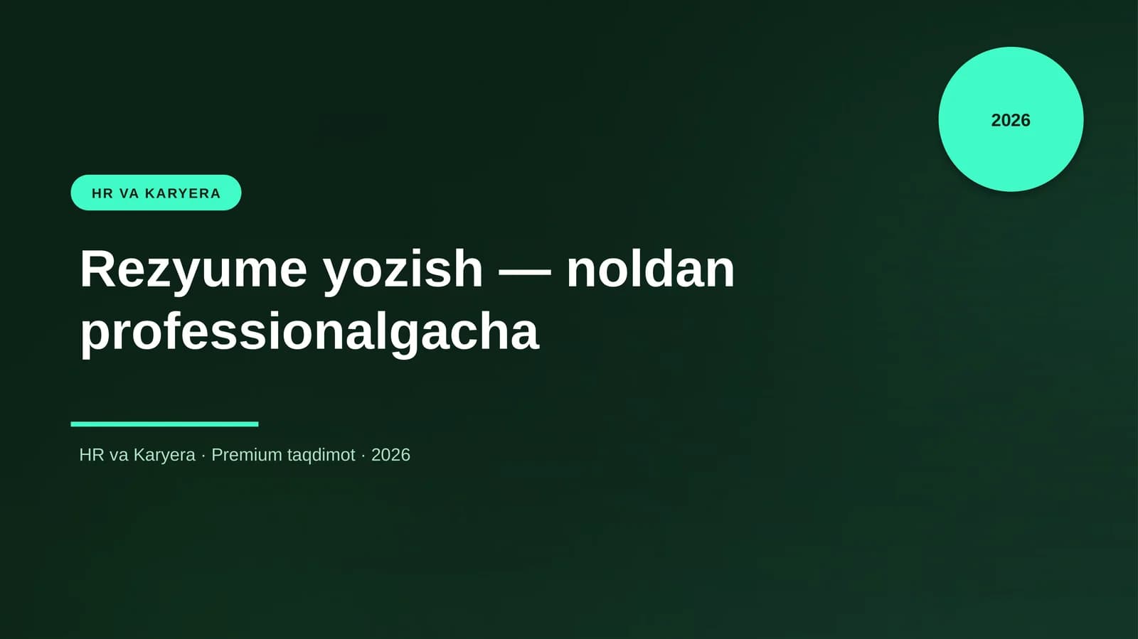Rezyume yozish — noldan professionalgacha