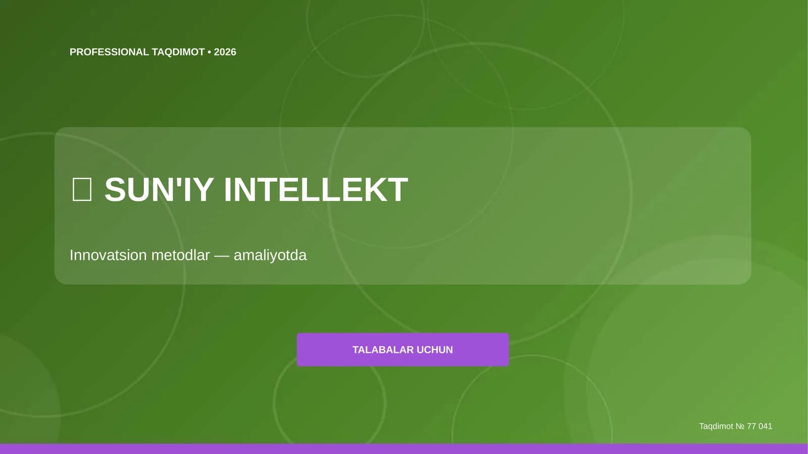 Sun'iy intellekt: innovatsion metodlar