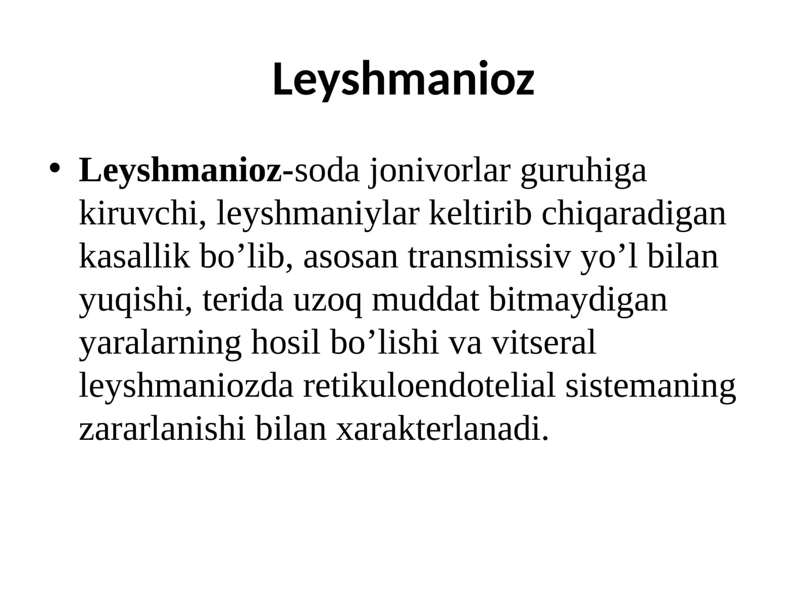 Leyshmanioz