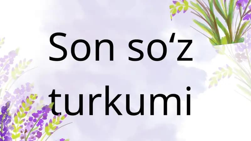 Son soʻz turkumi
