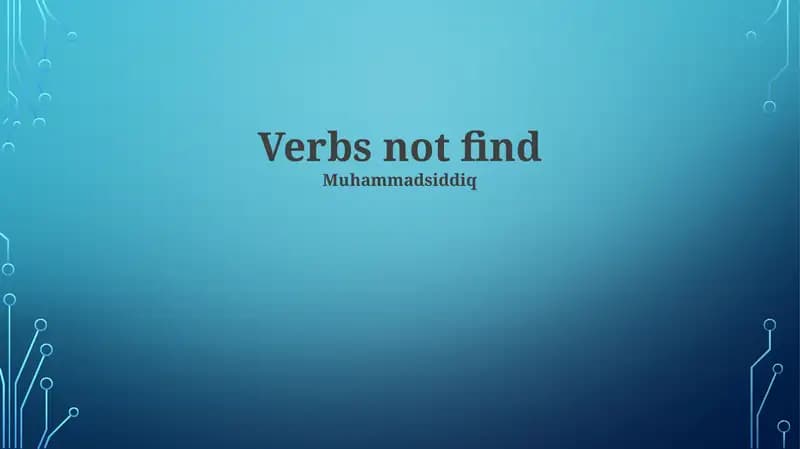 Verbs not find