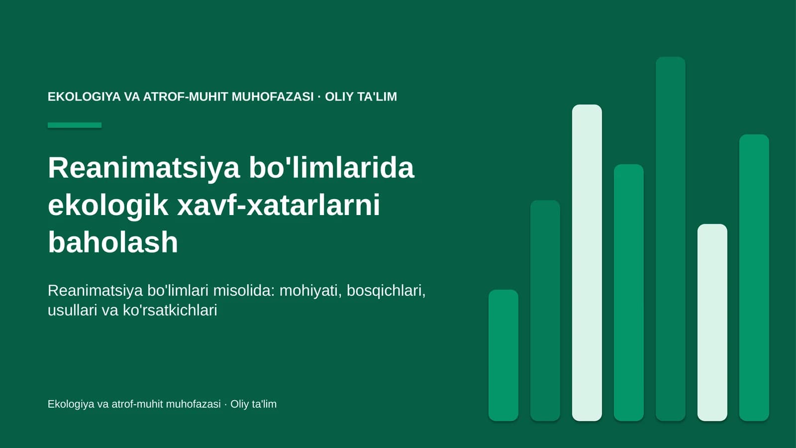 reanimatsiya bo'limlarida ekologik xavf xatarlarni baholash 8305