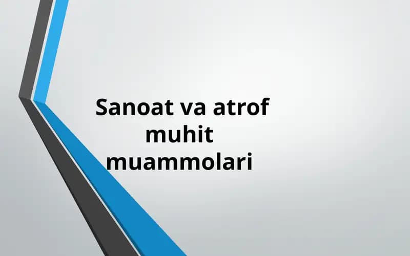 Sanoatvaatrofmuhitmuammolari