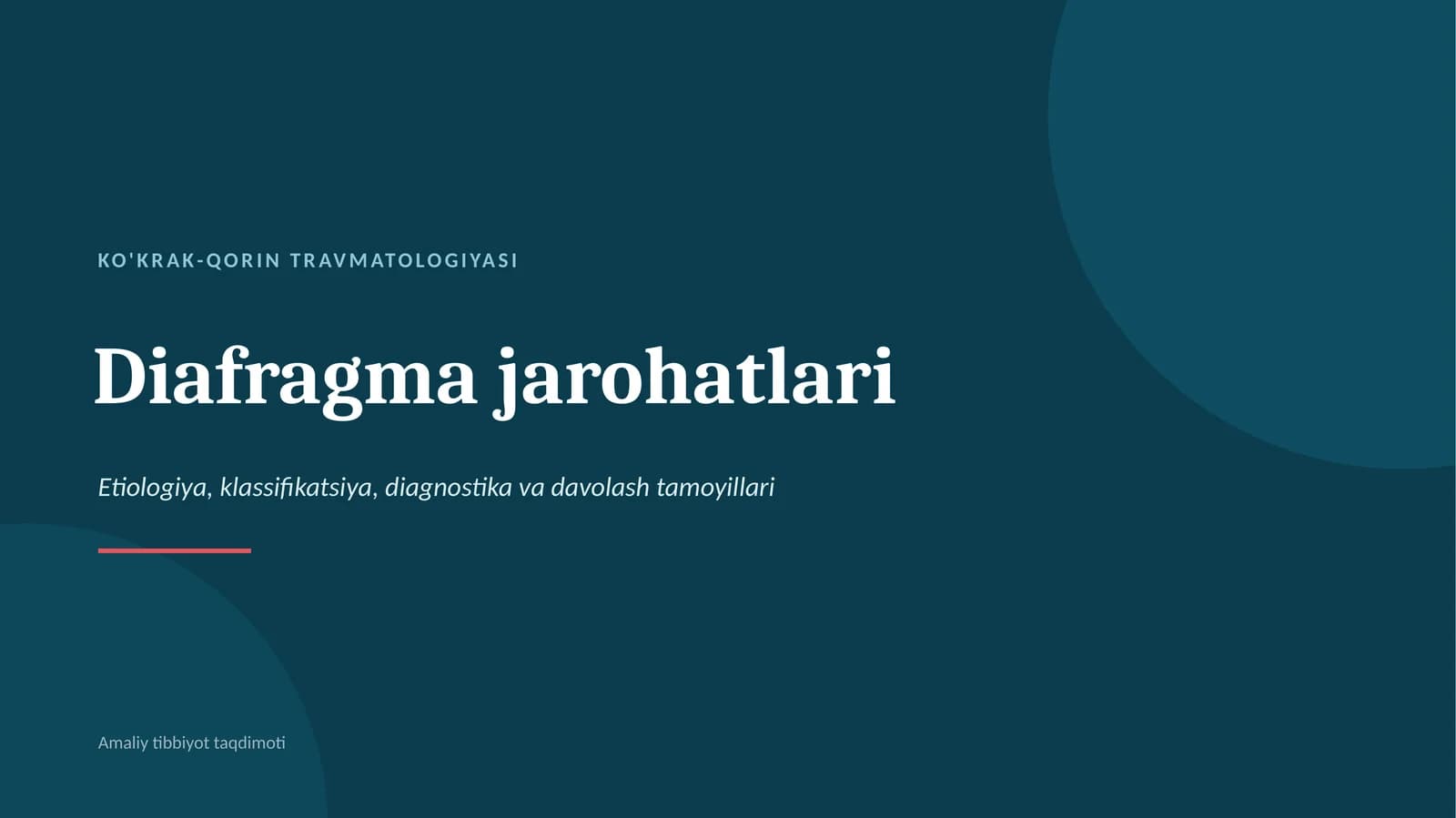 KO'KRAK-QORIN TRAVMATOLOGIYASI