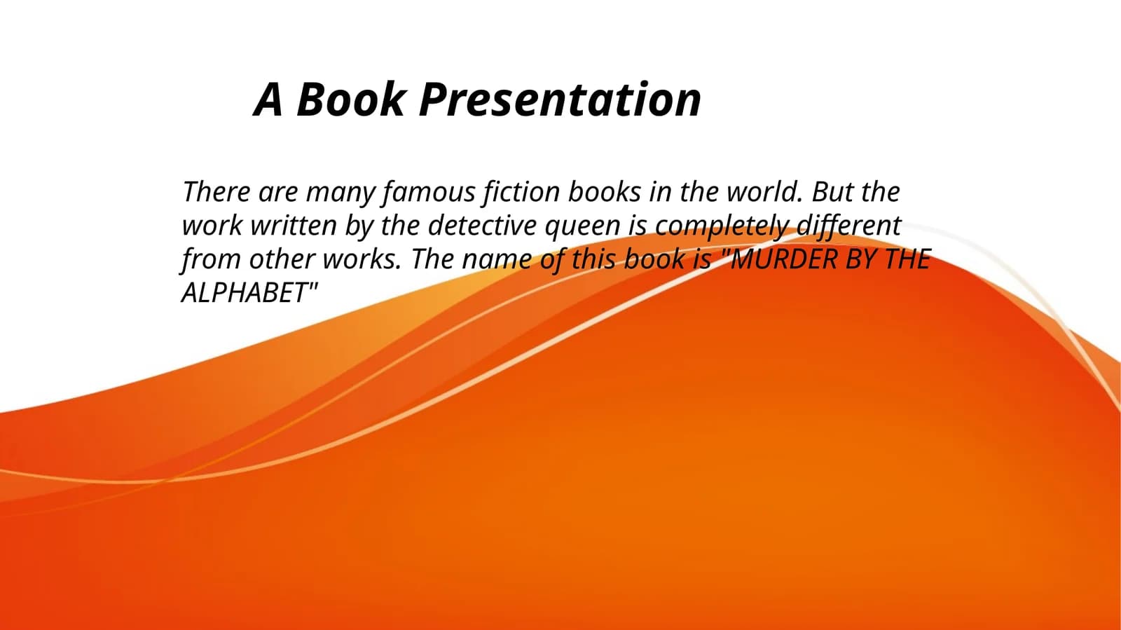 A Book Presentation