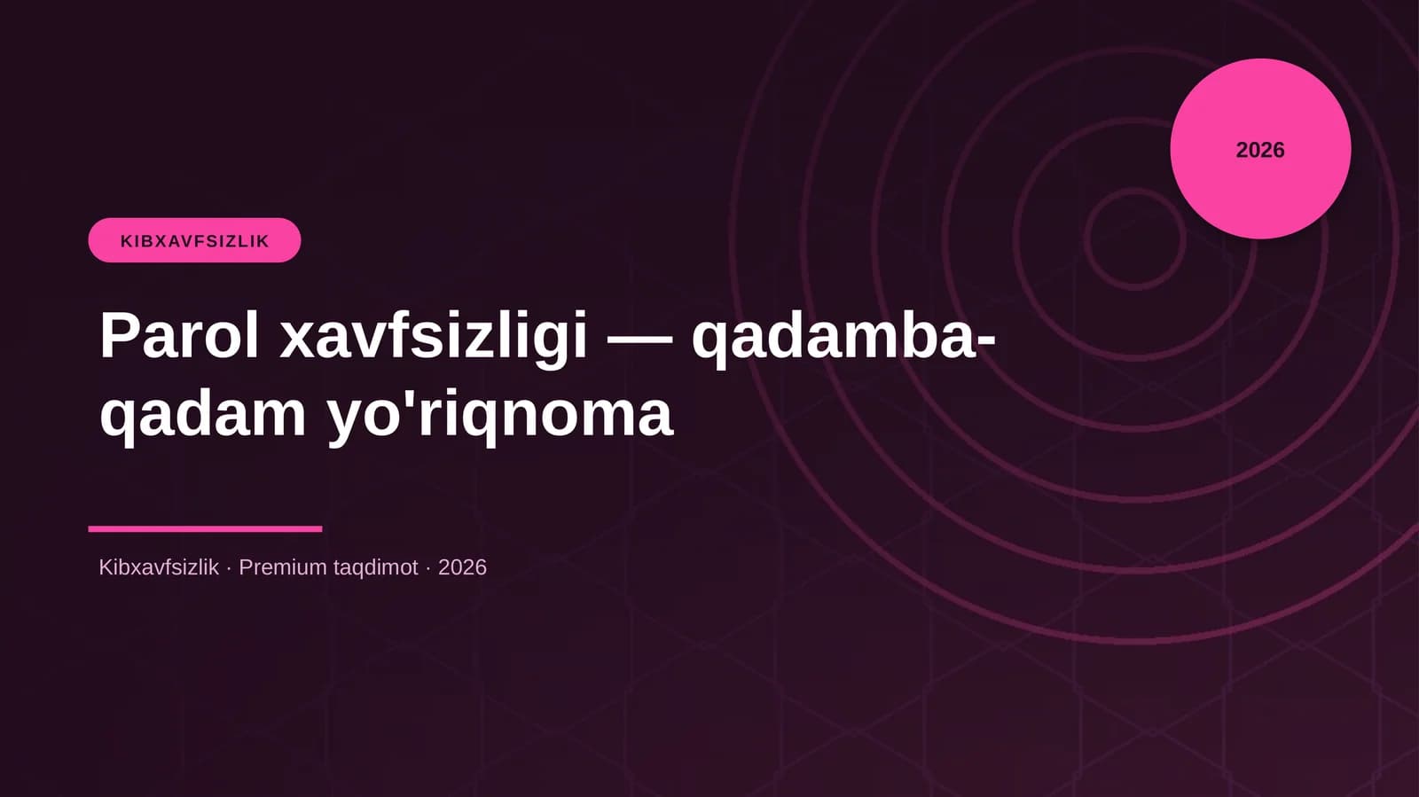 Parol xavfsizligi — qadamba-qadam yo'riqnoma