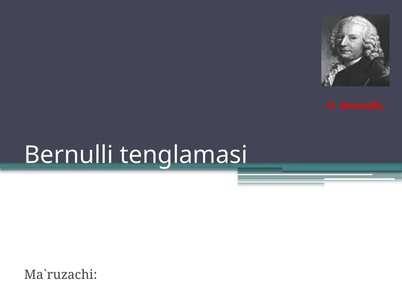 Bernulli tenglamasi