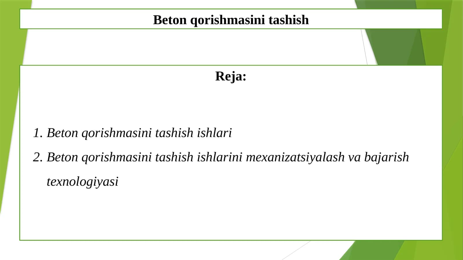 Betonqorishmasinitashish