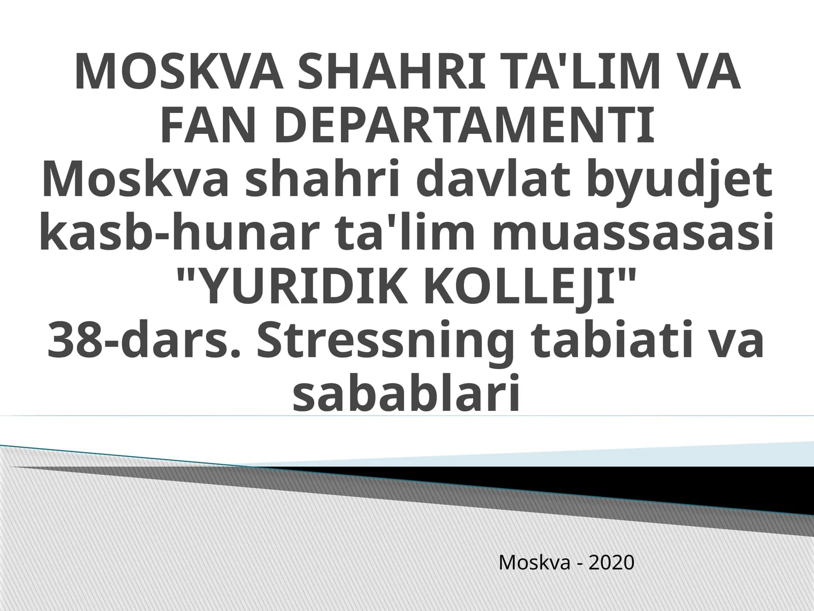 Menejment - Nizolar va stresslarni boshqarish