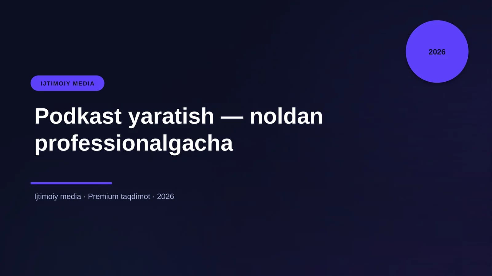 Podkast yaratish — noldan professionalgacha