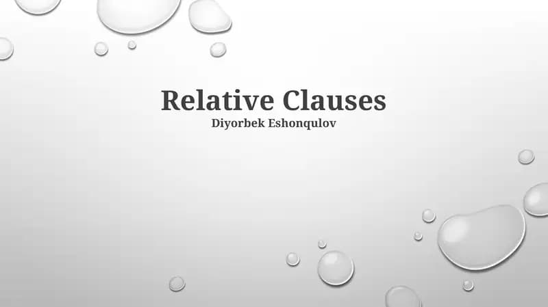 Relative Clauses