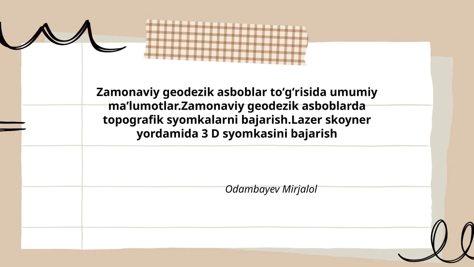 Zamonaviy geodezik asboblar