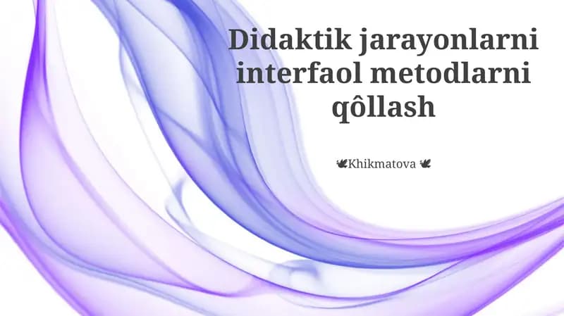 Interaktiv Usul Misollari