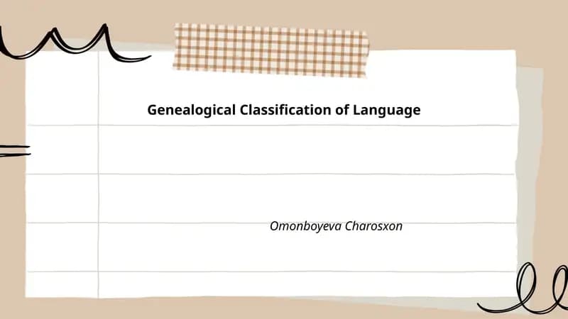 Genealogical Classification of Language