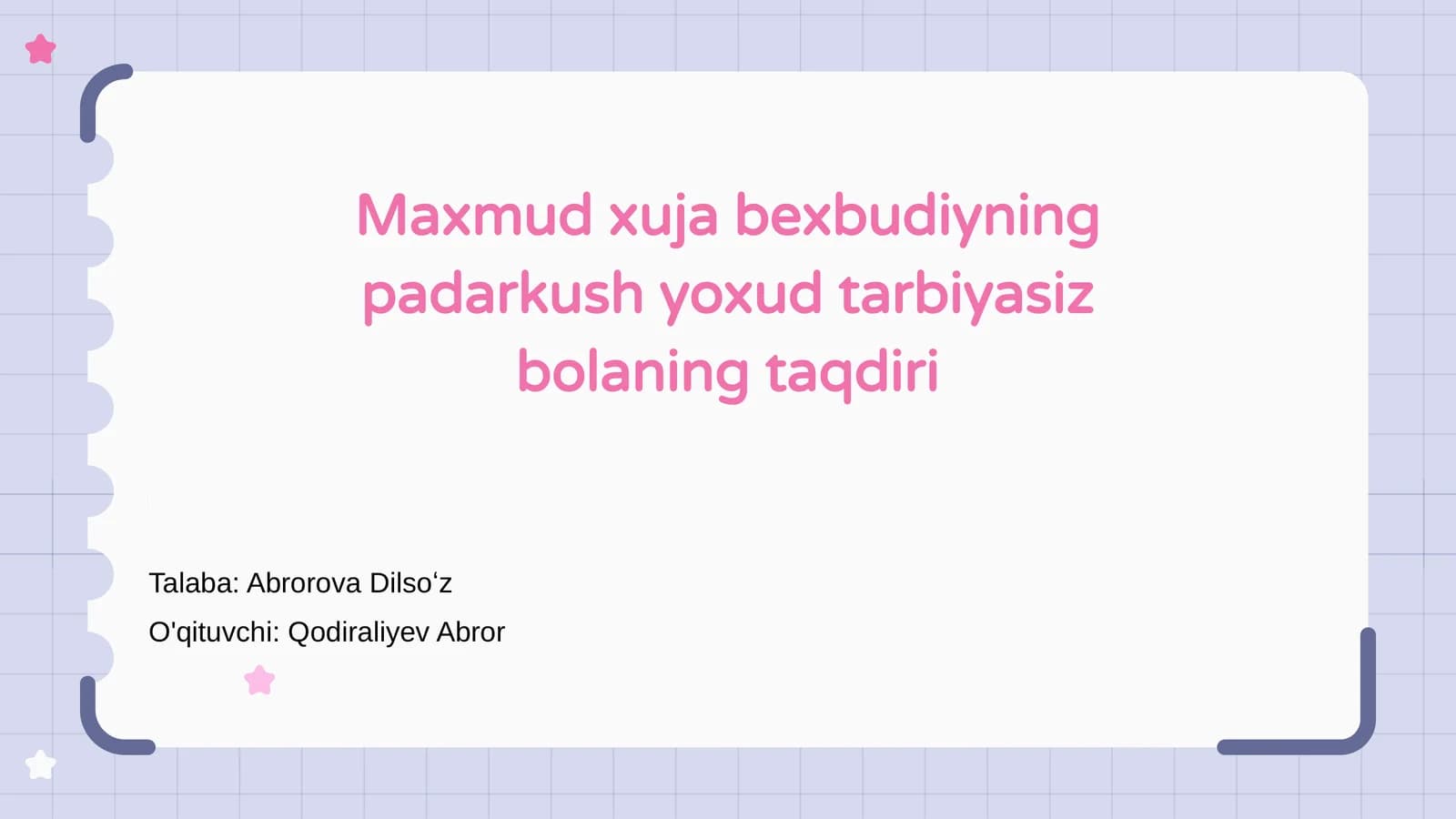 Maxmud Xuja Bexbudiyning Hayoti