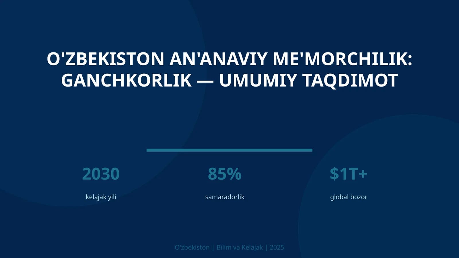 O'zbekiston an'anaviy me'morchilik: ganchkorlik — umumiy taqdimot