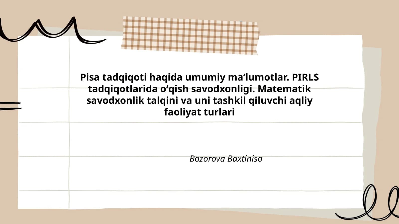 Pisa tadqiqoti haqida umumiy maʼlumotlar