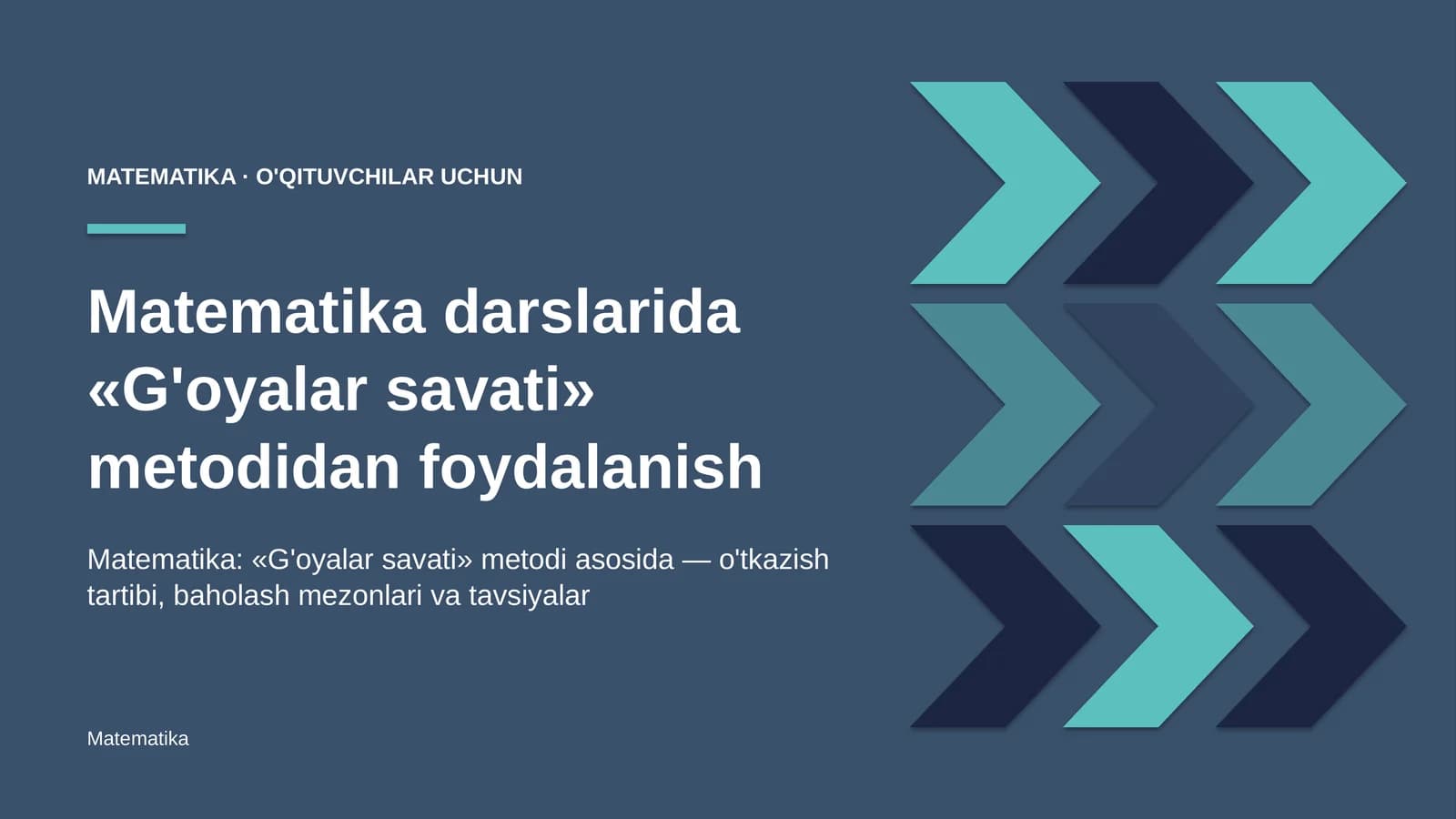 matematika darslarida g'oyalar savati metodidan foydalanish 5181